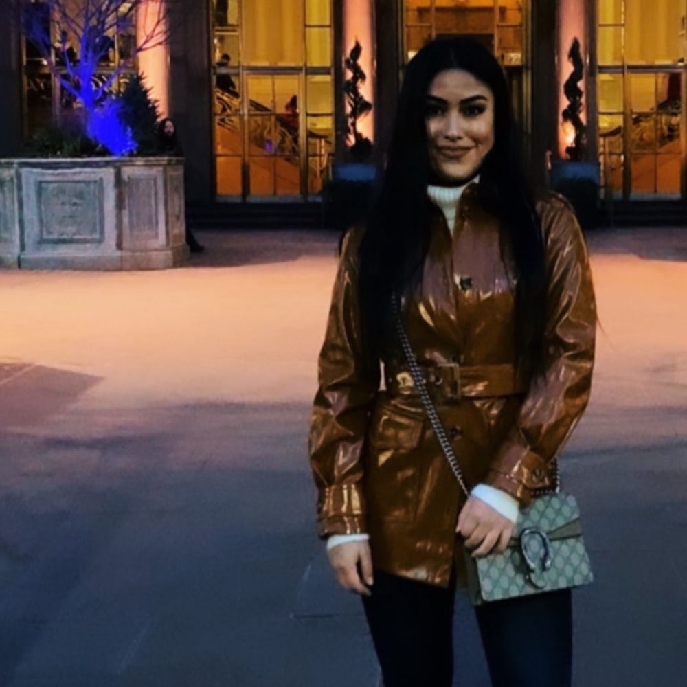 Cognac belted jacket